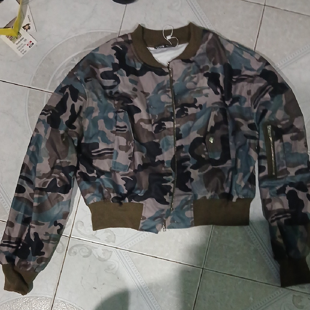 SHEIN Camouflage Bomber Jacket